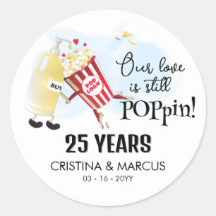 Our Love Is Poppin Popcorn Classic Round Sticker