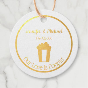 Our Love Is Poppin Popcorn Wedding Favour Tags