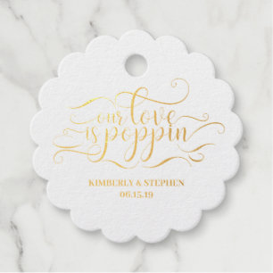 Our Love Is Poppin Wedding Favour Tags