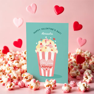 Our Love is Popping Cute Popcorn Valentine Card