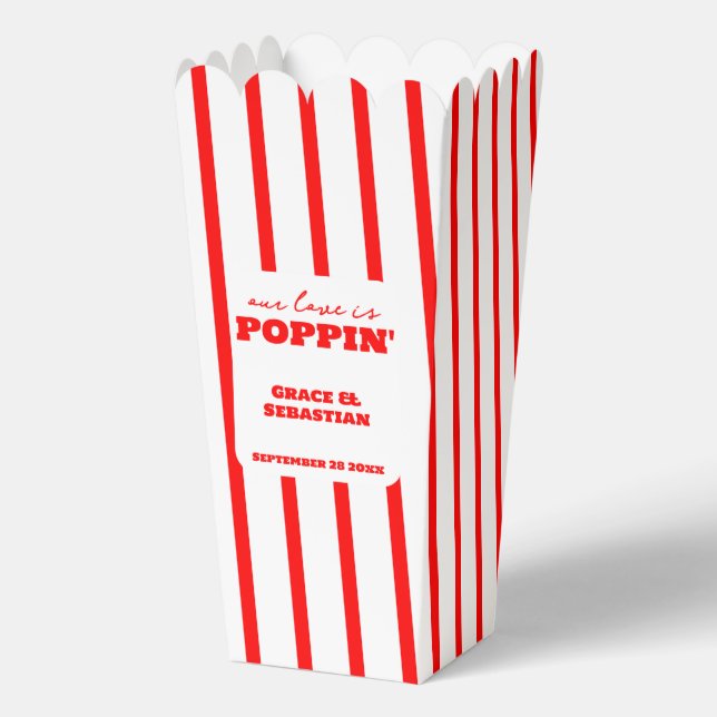 Our Love is Popping Wedding  Favour Box (Front)