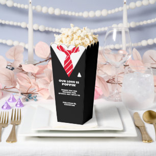 Our Love is Popping Wedding Suit Favour Box