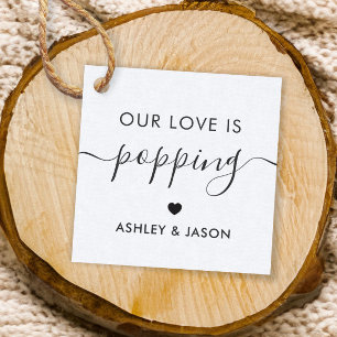 Our Love is Poppping, Popcorn Tag, Wedding, Kraft Favour Tags