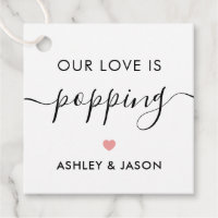 Our Love is Poppping, Popcorn Tag, Wedding, Pink