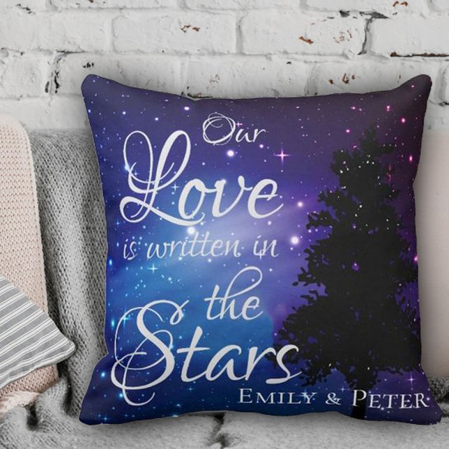 Our love is written in The Stars Night sky Name Cushion (Creator Uploaded)