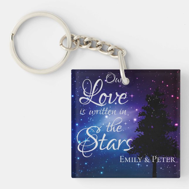 Our love is written in The Stars Night sky Name  Key Ring (Front)