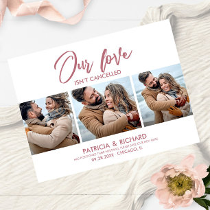 Our Love Isn’t Cancelled Wedding New Date 3 Photo Postcard
