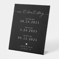 Our Love Story Hearts Black Wedding Timeline