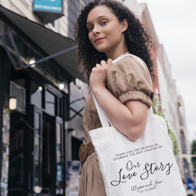 Our Love Story Photo Wedding FAVOUR Bomboniere Tote Bag (Creator Uploaded)