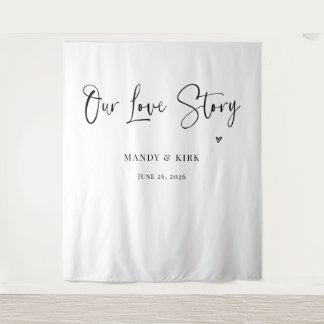 our love story Wedding Backdrop  Tapestry