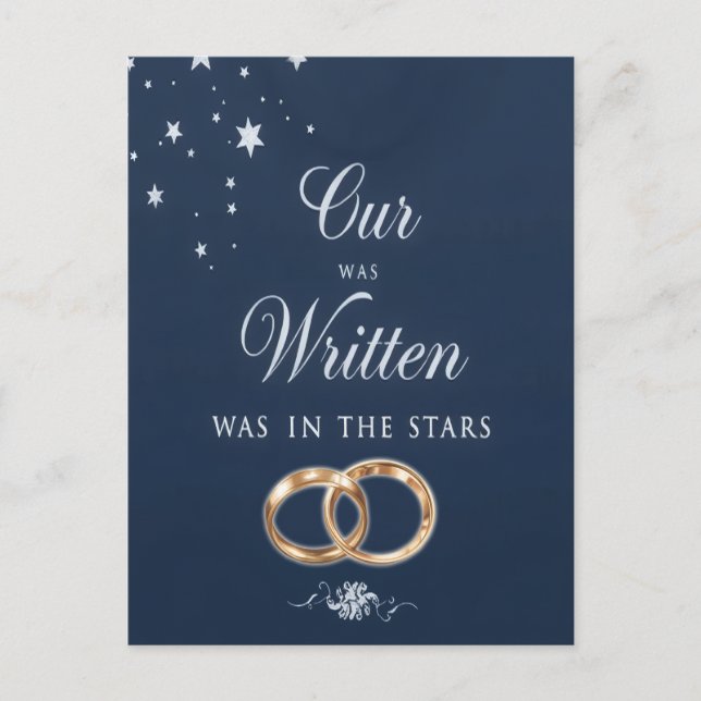 Our Love Was Written in the Stars Invitation Postcard (Front)