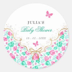 Our Lovely One Baby Shower Classic Round Sticker