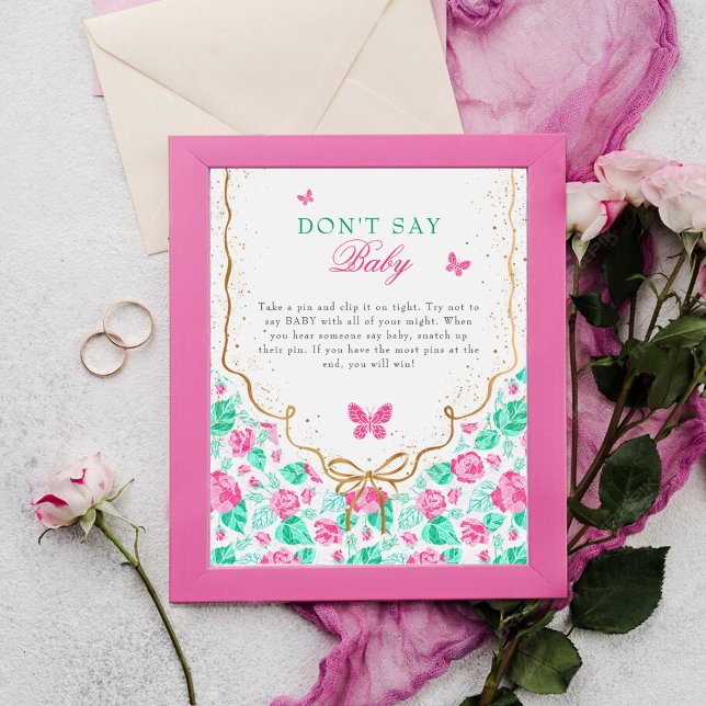 Our Lovely One Don't Say Baby Shower Game Sign (Creator Uploaded)