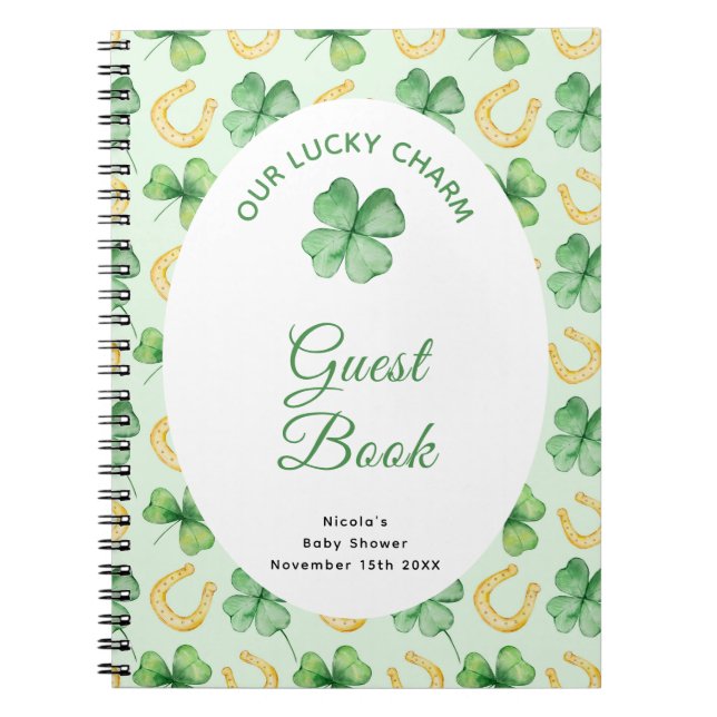 Our Lucky Charm St Patrick Baby Shower Guest Book (Front)