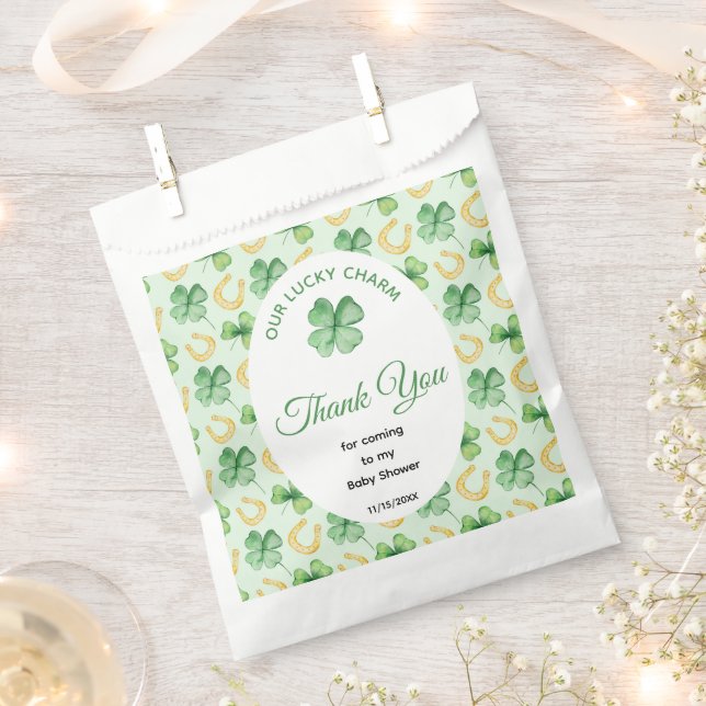 Our Lucky Charm St Patrick's Baby Shower Favour Bags (Clipped)