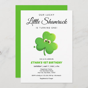 Our Lucky Little Shamrock 1st Birthday   Invitation