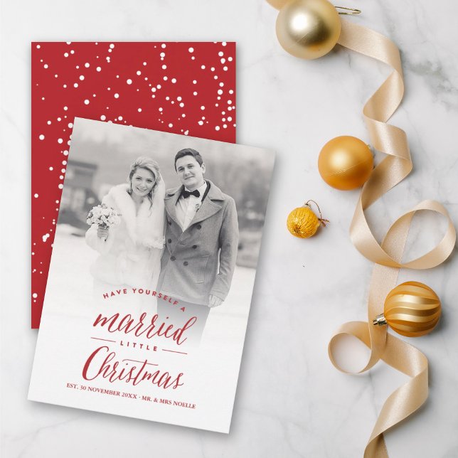 Our Married Little First Christmas Photo Wedding Holiday Card (Creator Uploaded)
