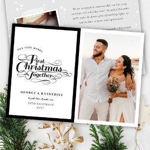 Our Merry First Christmas Together Script Photo Holiday Card
