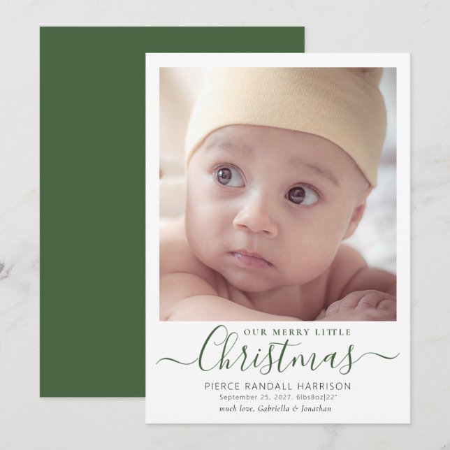 Our Merry Little Christmas Birth Announcement (Front/Back)