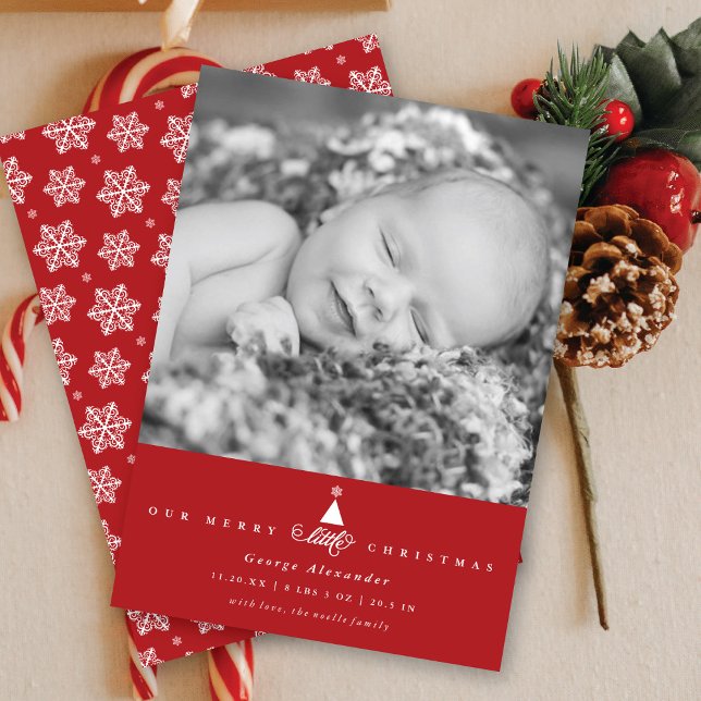 Our Merry Little Christmas Cute Baby 1st Christmas Holiday Card (Creator Uploaded)