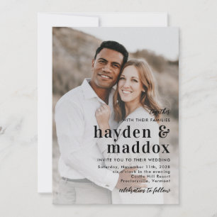 Our Moment Simple Elegant Photo Wedding Invitation