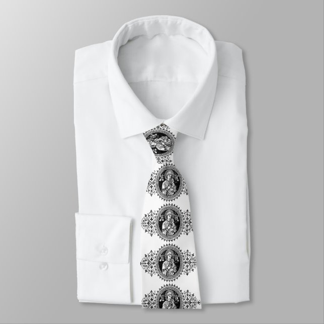 Our Mother of Perpetual Help Black & White Tie (Tied)