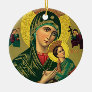 Our Mother of Perpetual Help Jesus Ceramic Tree Decoration