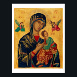 Our Mother of Perpetual Succour Poster<br><div class="desc">Our Mother of Perpetual Succour (Latin: Nostra Mater de Perpetuo Succursu), colloquially known as Our Lady of Perpetual Help), is a Catholic title of the Blessed Virgin Mary associated with a 15th-century Byzantine icon and a purported Marian apparition. The image was enshrined in the Church of San Matteo in Via...</div>