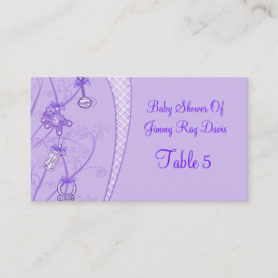 Our New Addition In Purple Hues Place Card