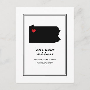 Our New Address in PA Mark Your City W/Heart Postcard