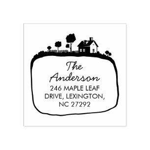 Our New Farm House Address Announcement Rubber Stamp