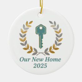 Our New Home 2025 Key Wreath Ornament – Personal