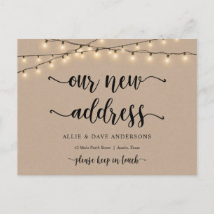 Our New Home Address, Moving Announcement, Kraft Postcard