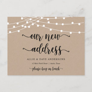 Our New Home Address, Moving Announcement, Kraft Postcard