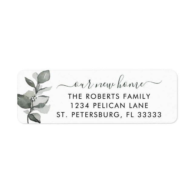 Our New Home Dusty Green Eucalyptus Return Address (Front)