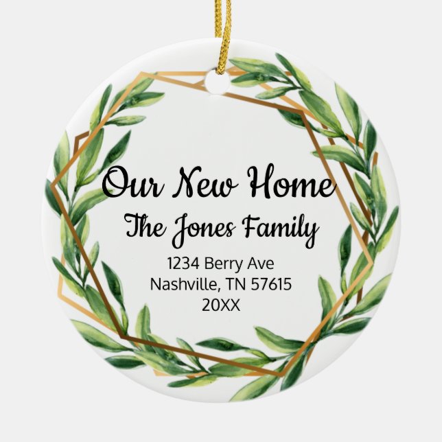 Our New Home Floral Ornament New Home Gift (Front)