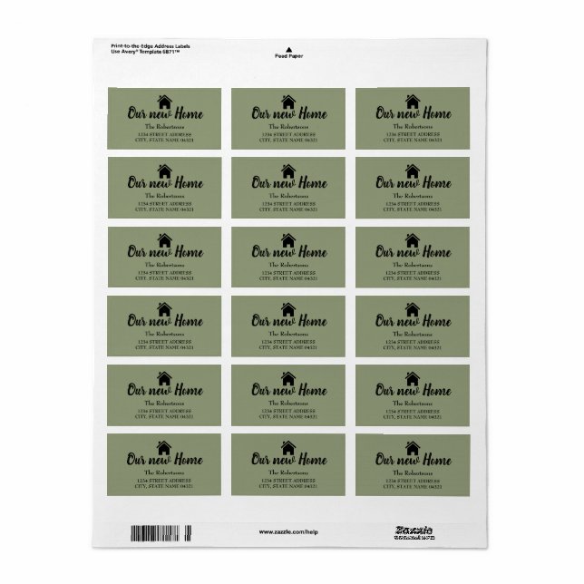 Our New Home Label (Full Sheet)