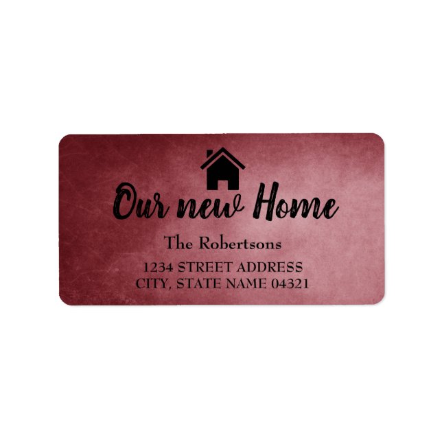 Our New Home Label (Front)