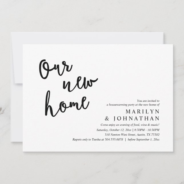 Our new home, Rustic Housewarming party Invitation (Front)