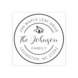 Our New House Address Announcement Round Rubber Stamp