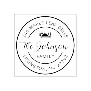 Our New House Address Announcement Round Rubber Stamp