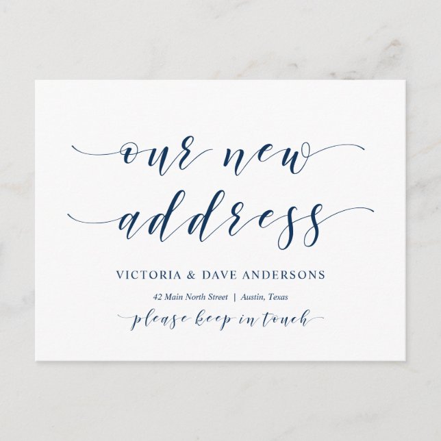 Our New House Address, Moving Announcement Postcard (Front)