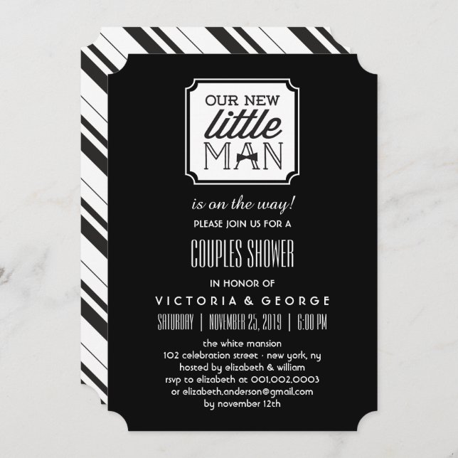Our New Little Man Is On His Way Boy Baby Shower Invitation (Front/Back)