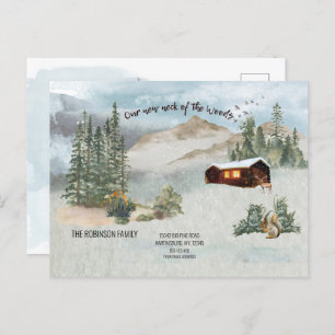 Our New Neck Of the Woods Deer Moving Announcement Postcard