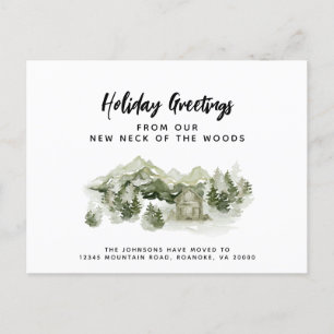 Our New Neck of the Woods Holiday Moving Announcement Postcard