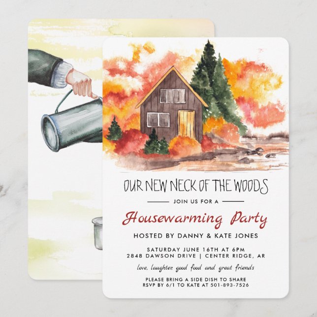 Our New Neck of the Woods Housewarming Party Invitation (Front/Back)