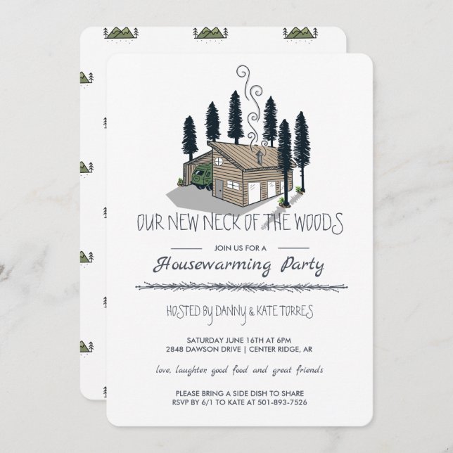 Our New Neck of the Woods Housewarming Party Invitation (Front/Back)