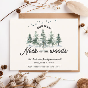 Our New Neck of the Woods Moving Announcement Postcard
