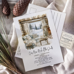 Our New Neck Of The Woods Moving Winter Holiday Announcement Postcard