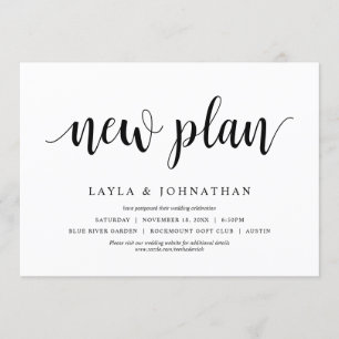 Our New plan Wedding Change the date Invitation
